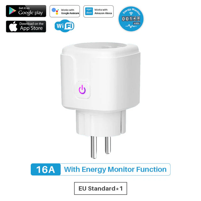 Умная Smart розетка с Wi-Fi, 16 А